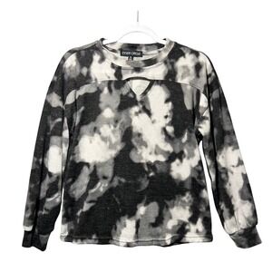 Inner Circle Tie Dye Cutout Neck Long Sleeve Sweatshirt Top